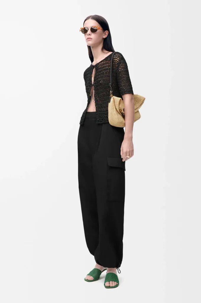 Cargo trousers in cotton and silk Black Cargo trousers in cotton and silk Black
