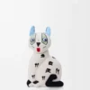 Cat stuffed toy in cotton velvet Soft White