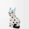 Cat stuffed toy in cotton velvet Soft White