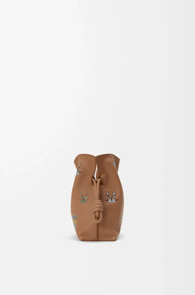 Cats mini Flamenco clutch in nappa calfskin Mocha