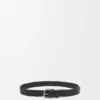 Chunky woven belt in vegetable-tanned calfskin Black/Vintage Palladium