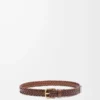 Chunky woven belt in vegetable-tanned calfskin Mogado/Vintage Gold