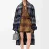 Coat in mohair and wool blend Blue/Multicolor Coat in mohair and wool blend Blue/Multicolor