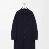 Coat in wool and cashmere Navy/Grey