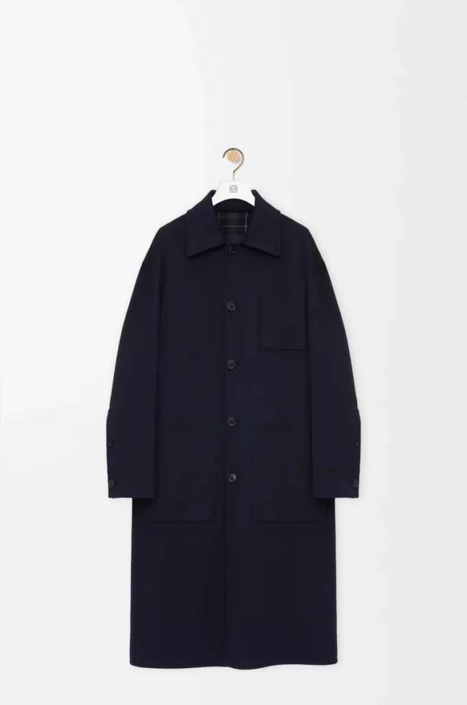 Coat in wool and cashmere Navy/Grey