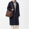 Coat in wool and cashmere Navy/Grey