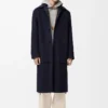 Coat in wool and cashmere Navy/Grey