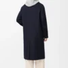 Coat in wool and cashmere Navy/Grey