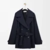 Coat in wool blend Navy Blue Coat in wool blend Navy Blue