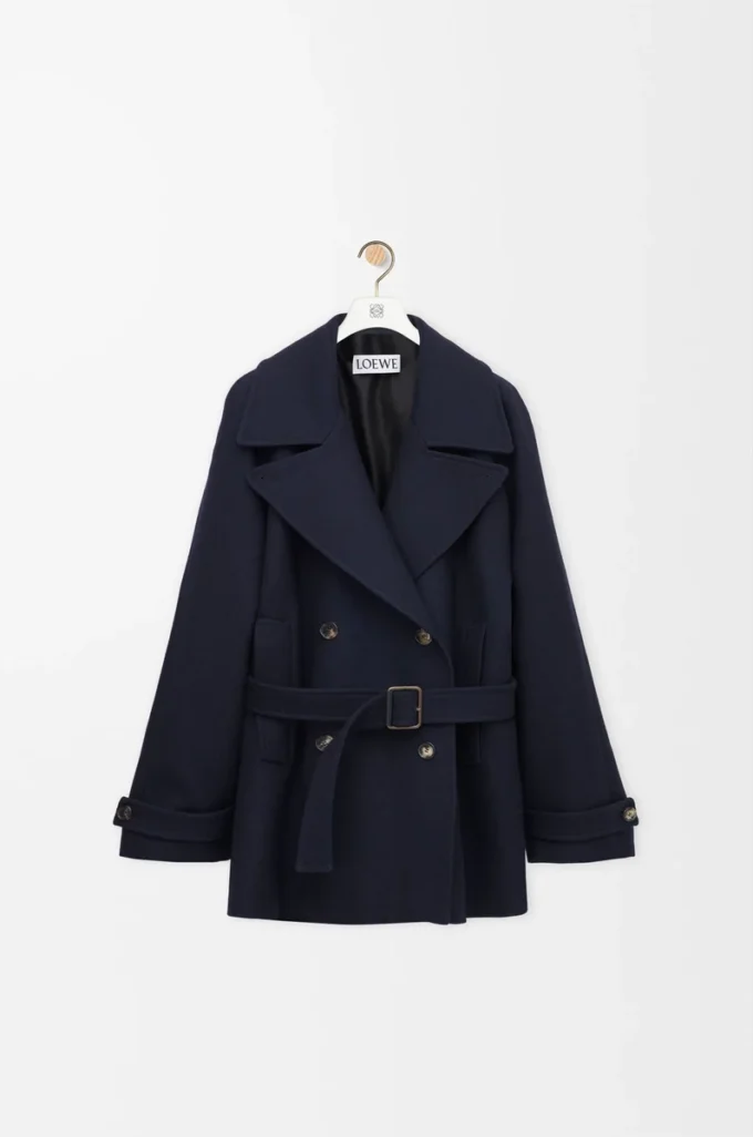 Coat in wool blend Navy Blue Coat in wool blend Navy Blue