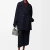 Coat in wool blend Navy Blue Coat in wool blend Navy Blue