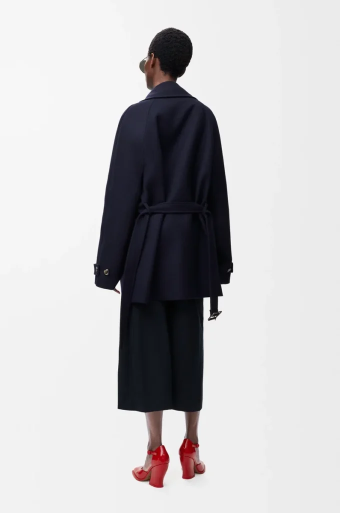 Coat in wool blend Navy Blue Coat in wool blend Navy Blue
