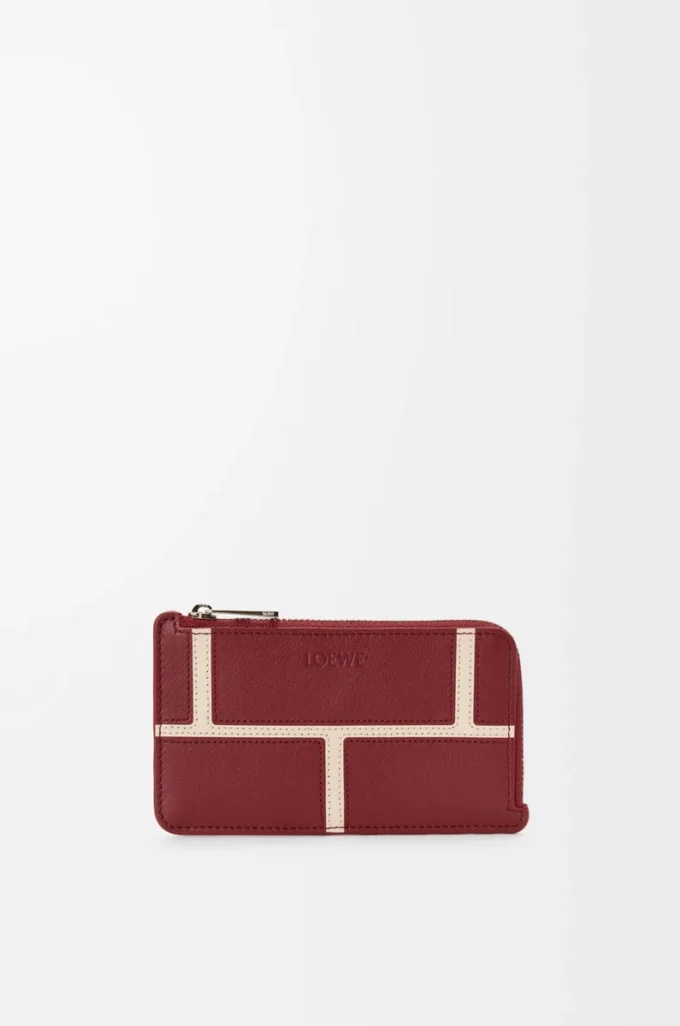 Coin cardholder in classic calfskin Burnt Red