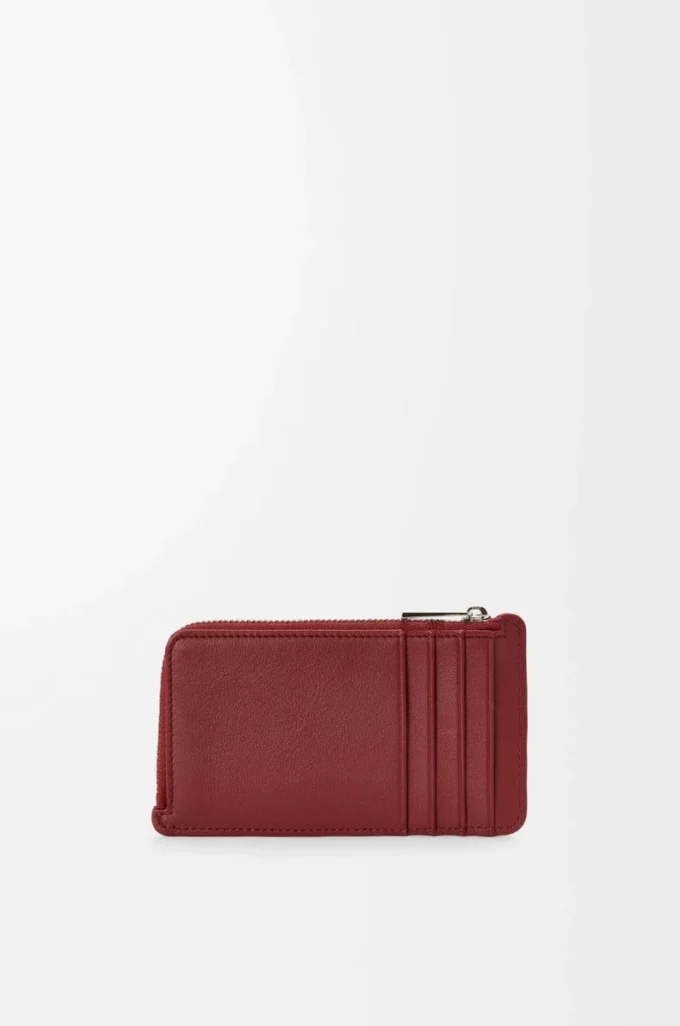 Coin cardholder in classic calfskin Burnt Red