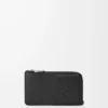 Coin cardholder in satin calfskin Black
