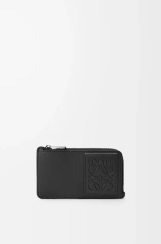Coin cardholder in satin calfskin Black