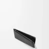 Coin cardholder in satin calfskin Black