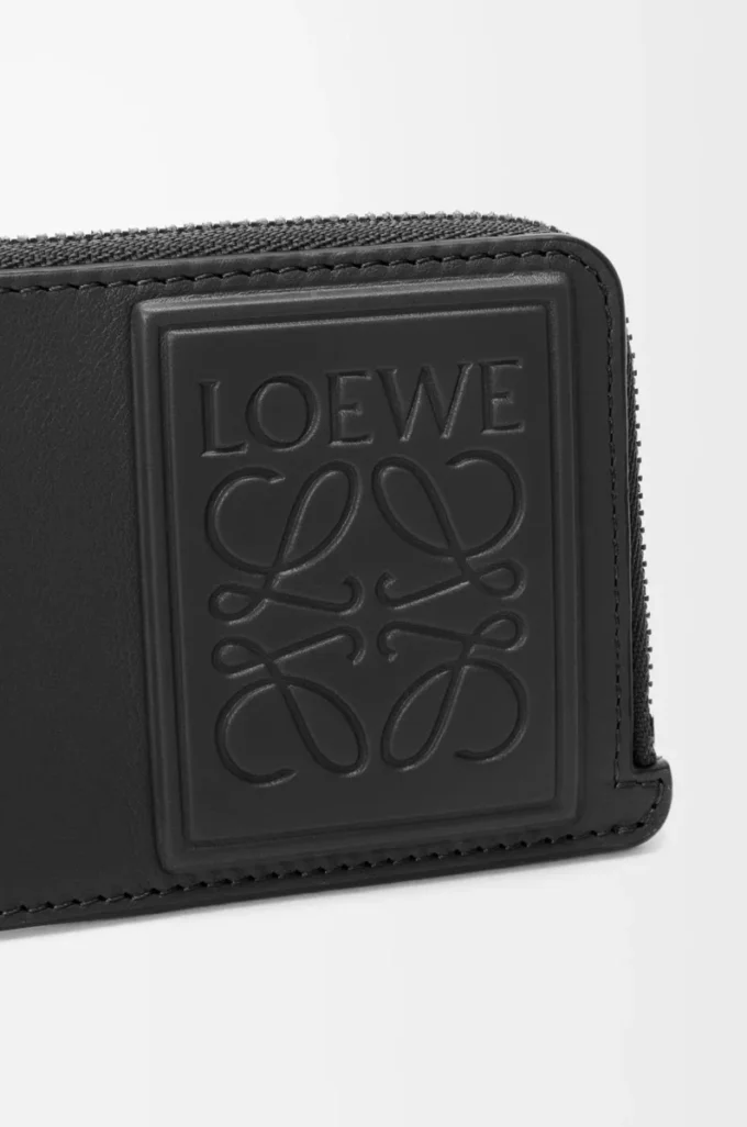 Coin cardholder in satin calfskin Black