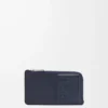 Coin cardholder in satin calfskin Deep Navy
