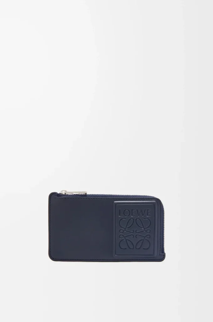 Coin cardholder in satin calfskin Deep Navy