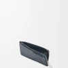 Coin cardholder in satin calfskin Deep Navy