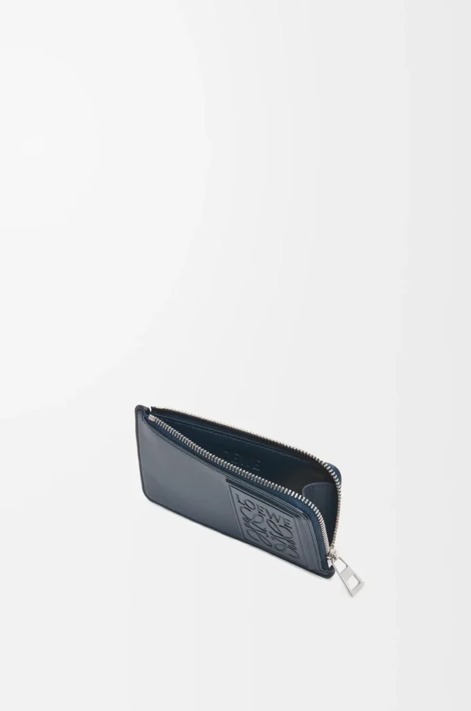 Coin cardholder in satin calfskin Deep Navy