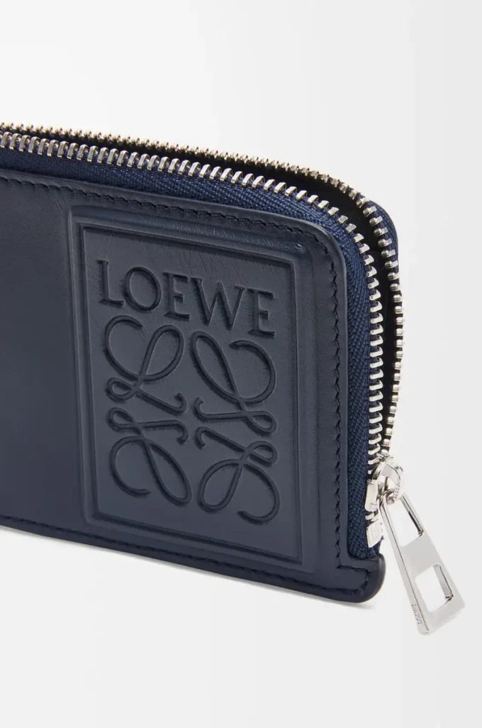 Coin cardholder in satin calfskin Deep Navy