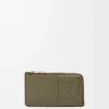 Coin cardholder in satin calfskin Khaki Green Coin cardholder in satin calfskin Khaki Green