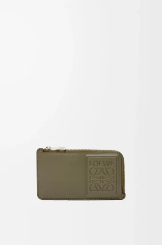 Coin cardholder in satin calfskin Khaki Green Coin cardholder in satin calfskin Khaki Green