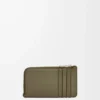 Coin cardholder in satin calfskin Khaki Green Coin cardholder in satin calfskin Khaki Green