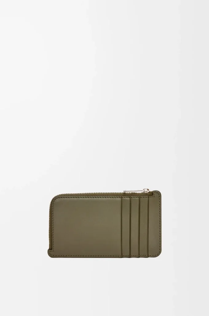 Coin cardholder in satin calfskin Khaki Green Coin cardholder in satin calfskin Khaki Green