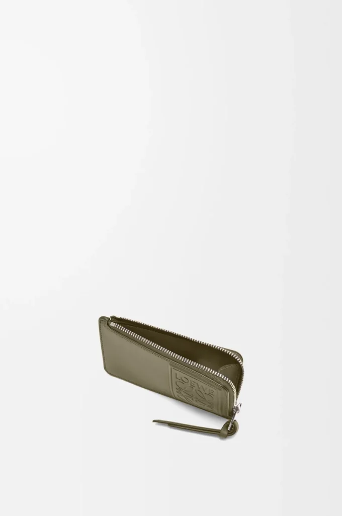 Coin cardholder in satin calfskin Khaki Green Coin cardholder in satin calfskin Khaki Green