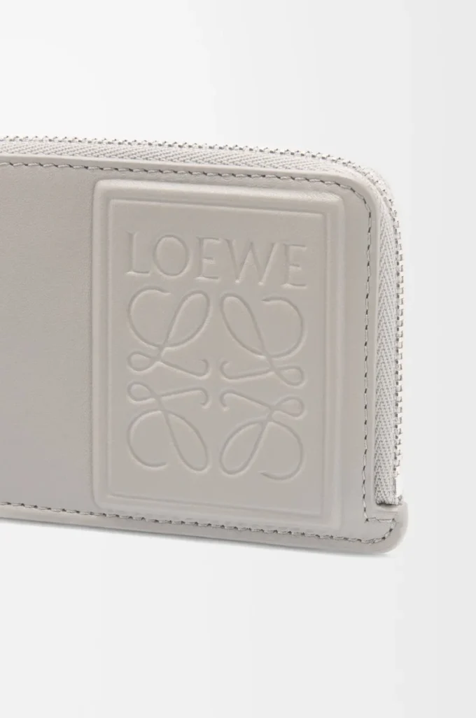 Coin cardholder in satin calfskin Shell Grey