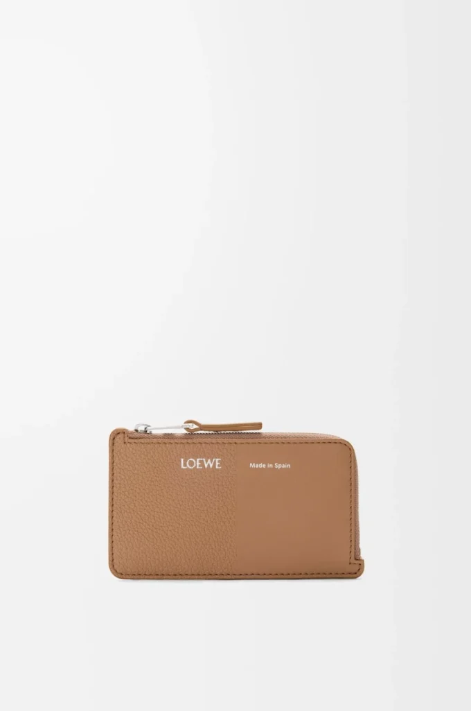 Coin cardholder in smooth and grained calfskin Mocha Coin cardholder in smooth and grained calfskin Mocha
