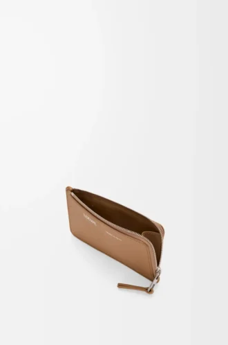 Coin cardholder in smooth and grained calfskin Mocha