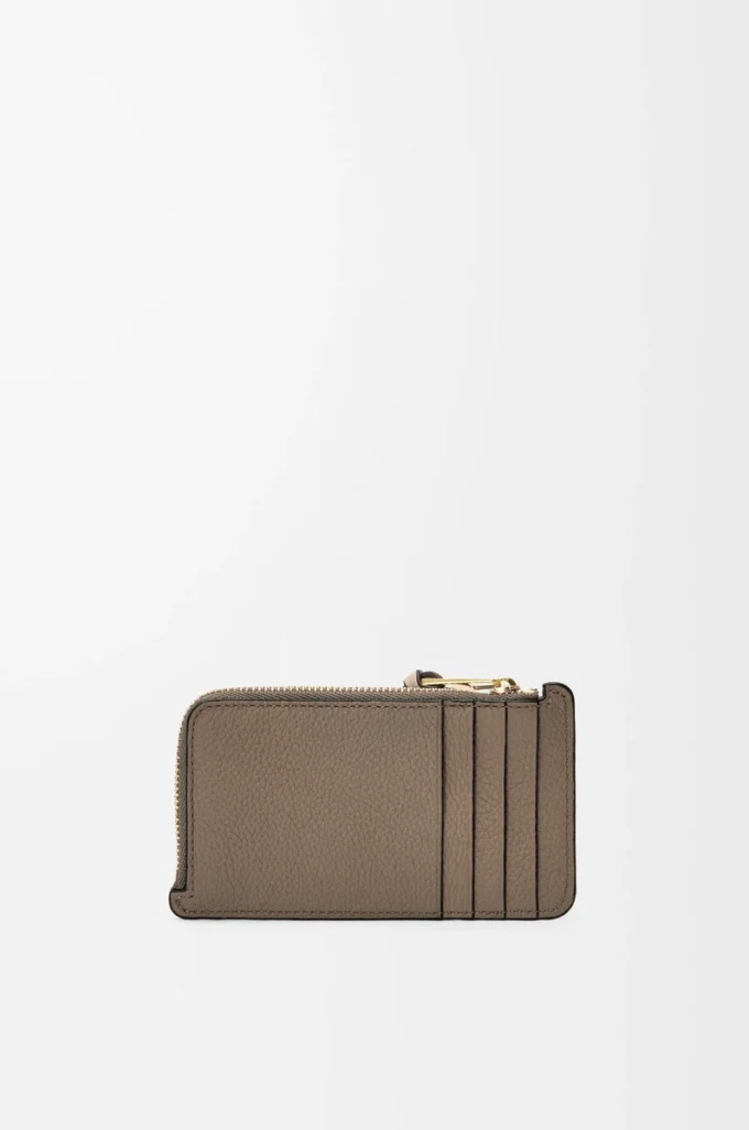 Coin cardholder in soft grained calfskin Taupe/Talc Coin cardholder in soft grained calfskin Taupe/Talc