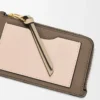 Coin cardholder in soft grained calfskin Taupe/Talc Coin cardholder in soft grained calfskin Taupe/Talc