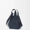 Compact Hammock bag in soft grained calfskin Deep Navy