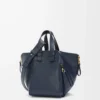 Compact Hammock bag in soft grained calfskin Deep Navy