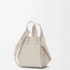 Compact Hammock bag in soft grained calfskin Light Ghost
