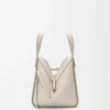 Compact Hammock bag in soft grained calfskin Light Ghost