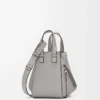 Compact Hammock bag in soft grained calfskin Pearl Grey