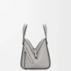 Compact Hammock bag in soft grained calfskin Pearl Grey
