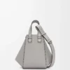 Compact Hammock bag in soft grained calfskin Pearl Grey