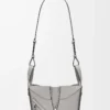 Compact Hammock bag in soft grained calfskin Pearl Grey