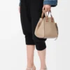 Compact Hammock bag in soft grained calfskin Sand