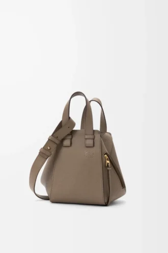Compact Hammock bag in soft grained calfskin Taupe