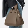 Compact Hammock bag in soft grained calfskin Taupe