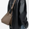 Compact Hammock bag in soft grained calfskin Taupe