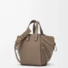 Compact Hammock bag in soft grained calfskin Taupe
